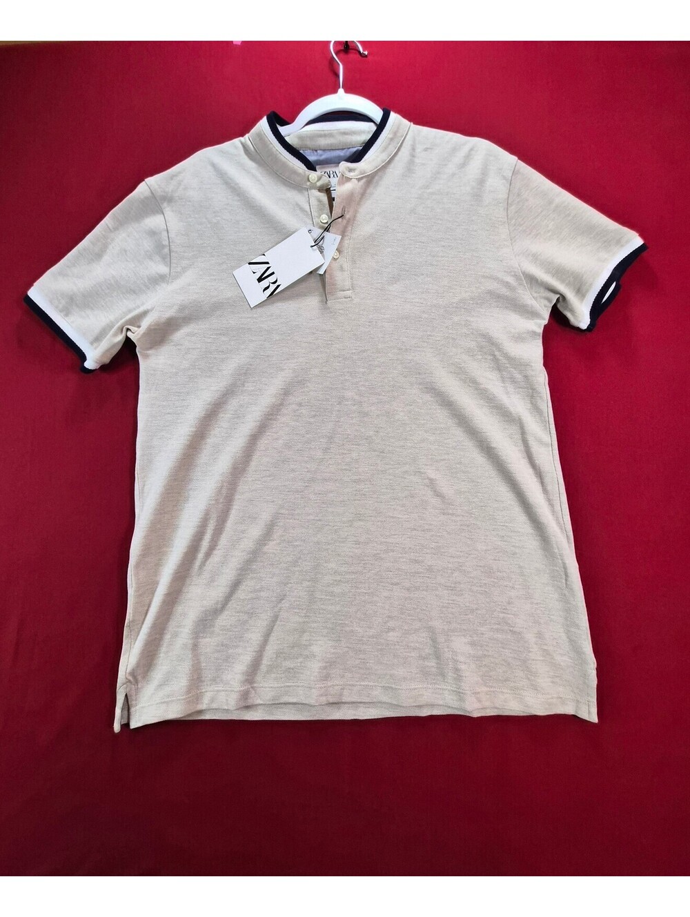 NEW Zara men Henley polo shirt